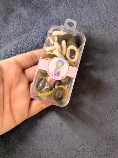 Neutral Tone Hair Tie & Mini Clutcher Set – Pack of 30 Soft Elastics with Storage Box